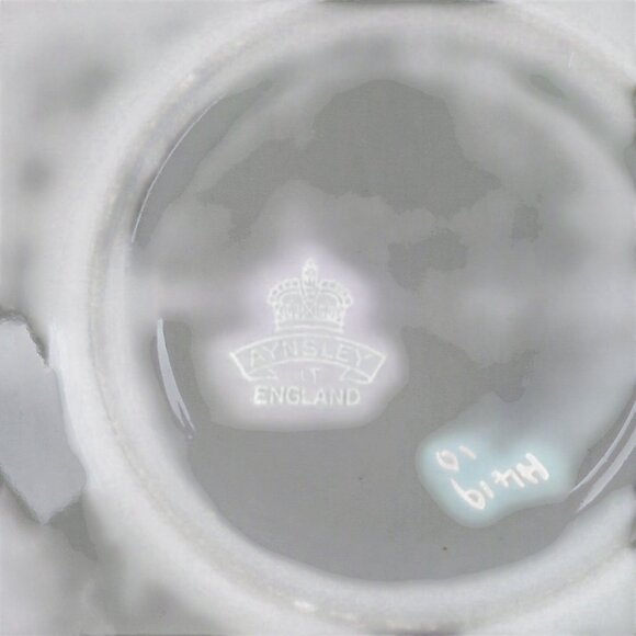 RARE Vintage Aynsley England Teacup Saucer Set Pink Floral Bone China  Art Deco - Picture 4 of 8